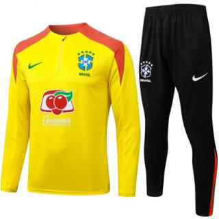Chándal Brasil 2026 (Yellow Half Zipper)